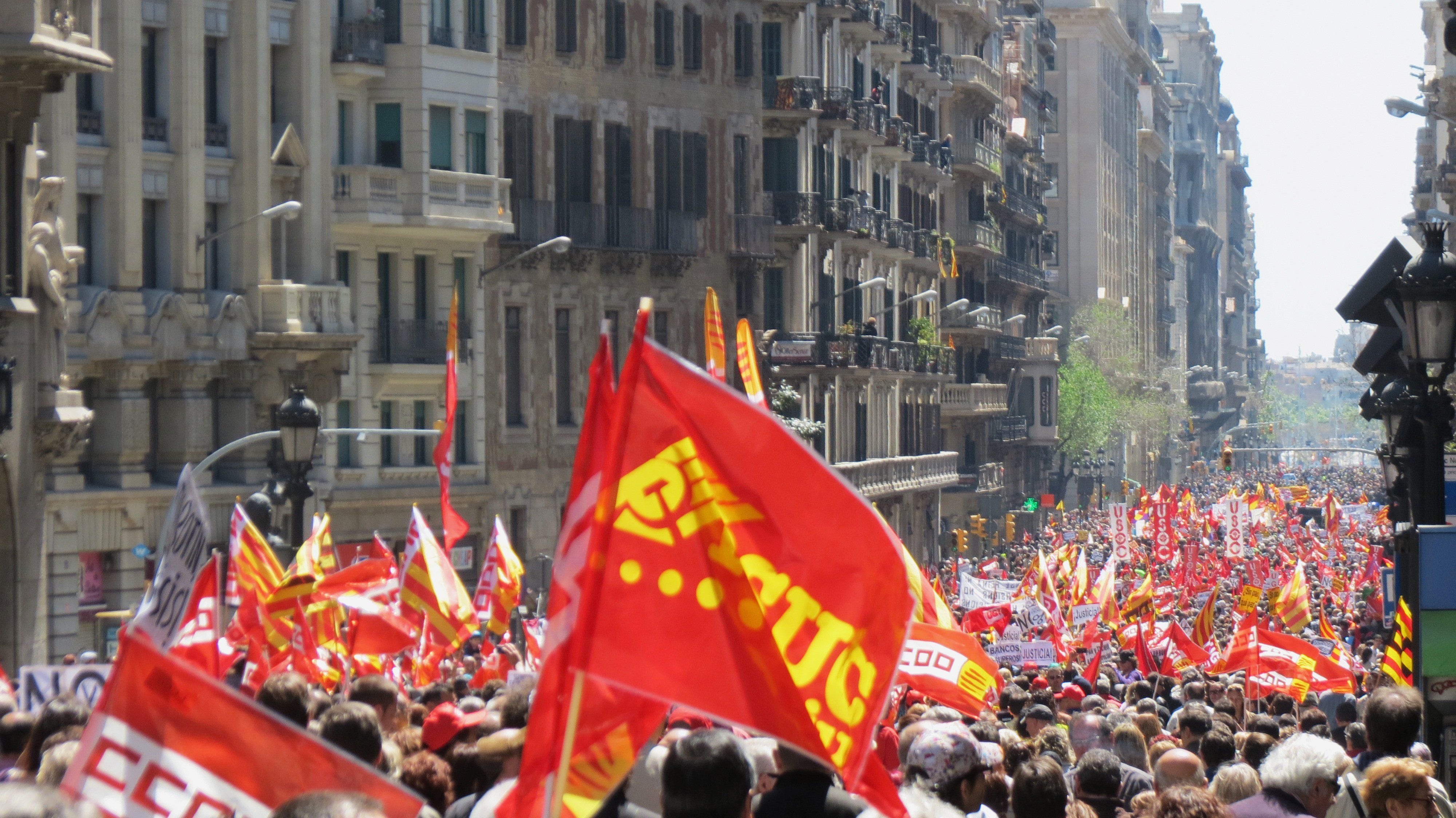 Manifestació a Via Laietana, a Barcelona Manifestació a Via Laietana, a Barcelona