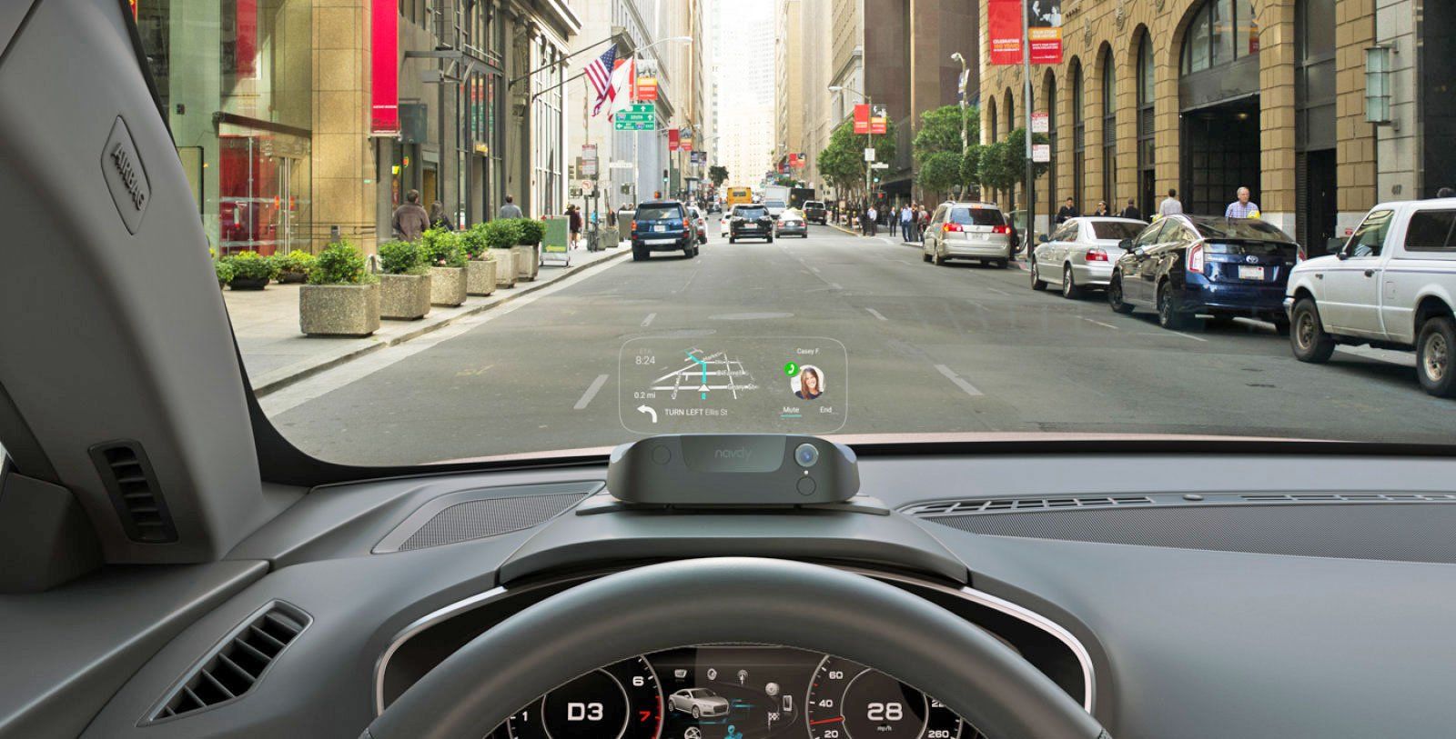 Navdy se ubica al coche como un GPS Navdy se ubica al coche como un GPS