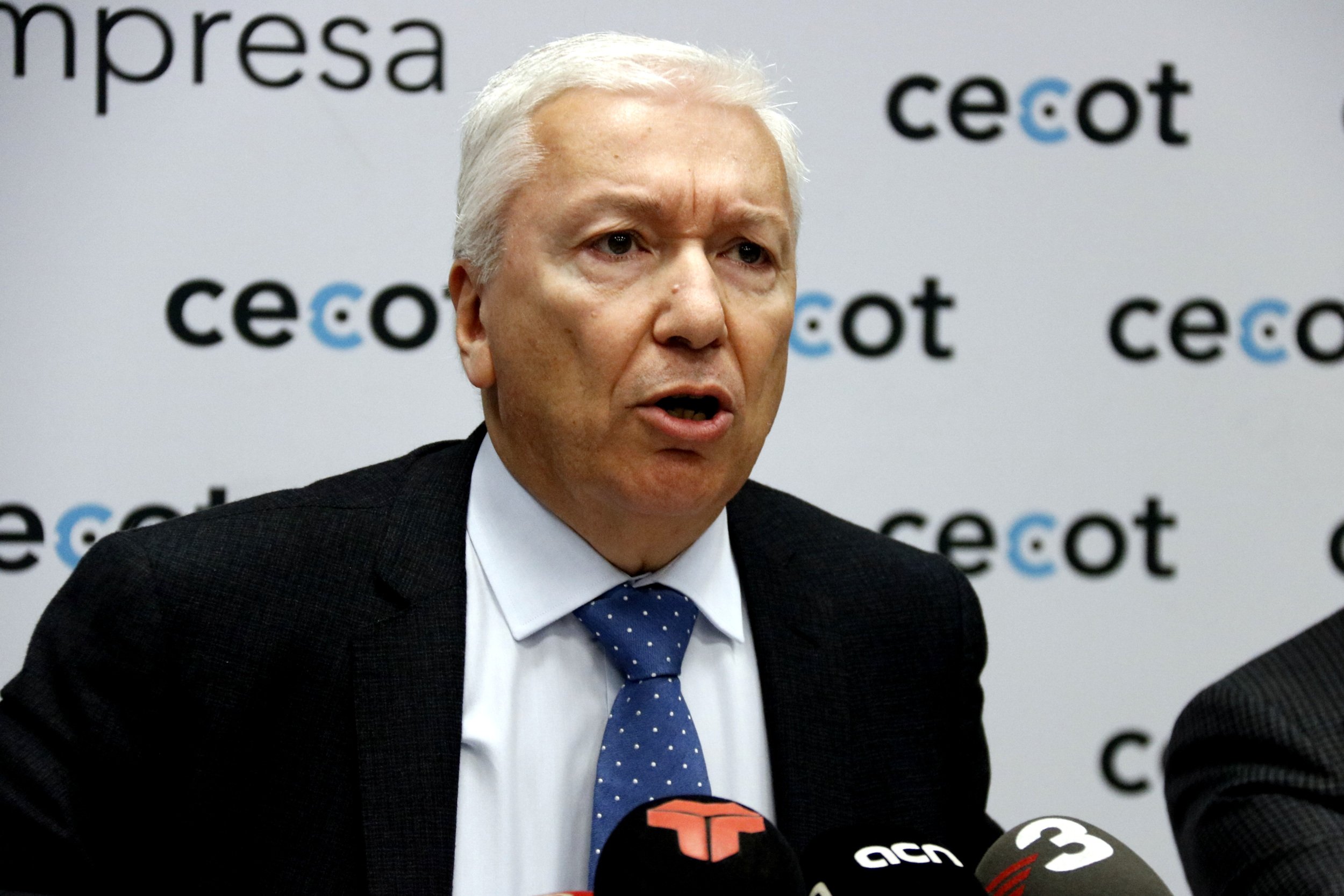 Abad, durant la celebració de l'esmorzar amb la premsa
