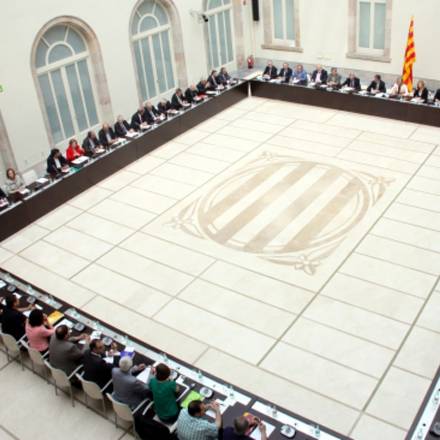 Imatge de la reunió del Pacte Nacional pel Dret a Decidir