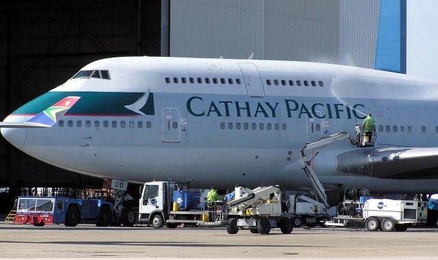 Un dels avions de Cathay Pacific