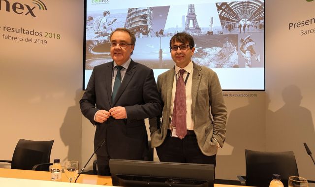 José Manuel Aisa i Tobias Martinez durant la presentació dels resultats 2018 de Cellnex | Europa Press