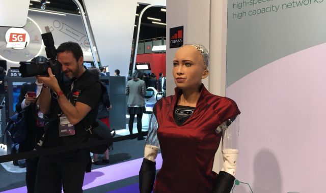 La robot Sophia al MWC