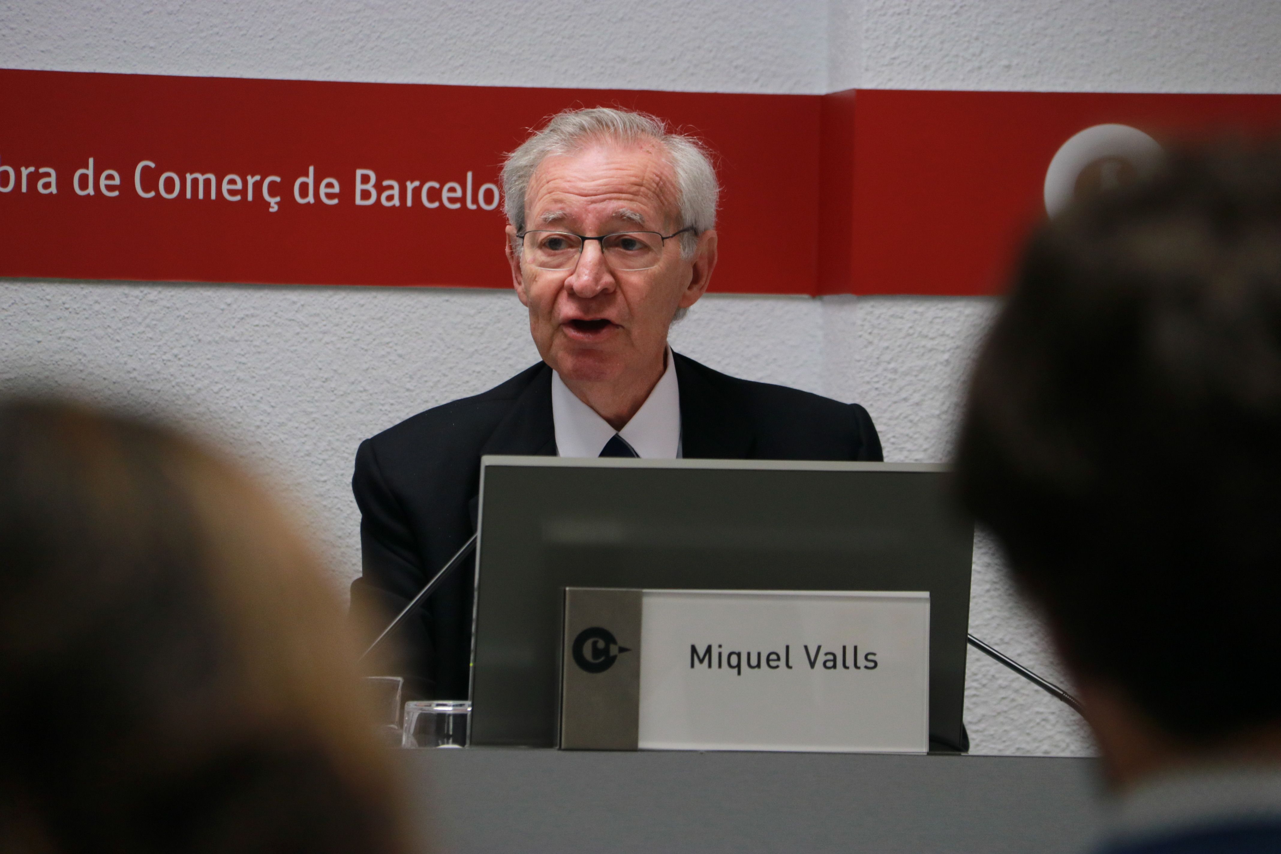 Miquel Valls, president de la Cambra de Comerç de Barcelona, en una roda de premsa l'11 d'abril Miquel Valls, president de la Cambra de Comerç de Barcelona, en una roda de premsa l'11 d'abril