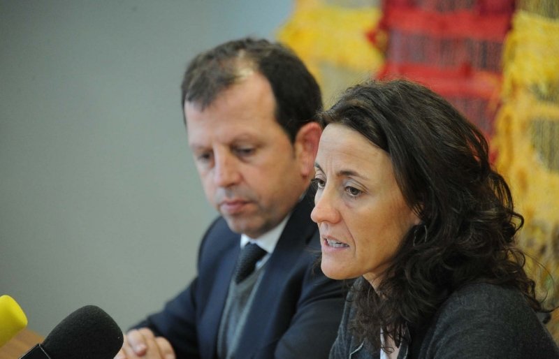 Mercè Conesa i Carles Brugarolas a la roda de premsa de presentació de les dades d'atur Mercè Conesa i Carles Brugarolas a la roda de premsa de presentació de les dades d'atur