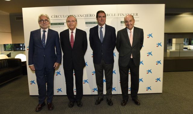 Sánchez Llibre, Isidre Fainé, Antonio Garamendi i Miquel Roca al Cercle Financer la Caixa