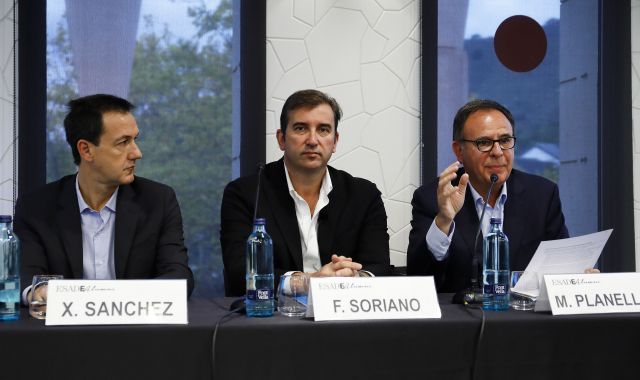 Xavier Sánchez, Ferran Soriano i Marcel Planellas, als Matins Esade | Cedida