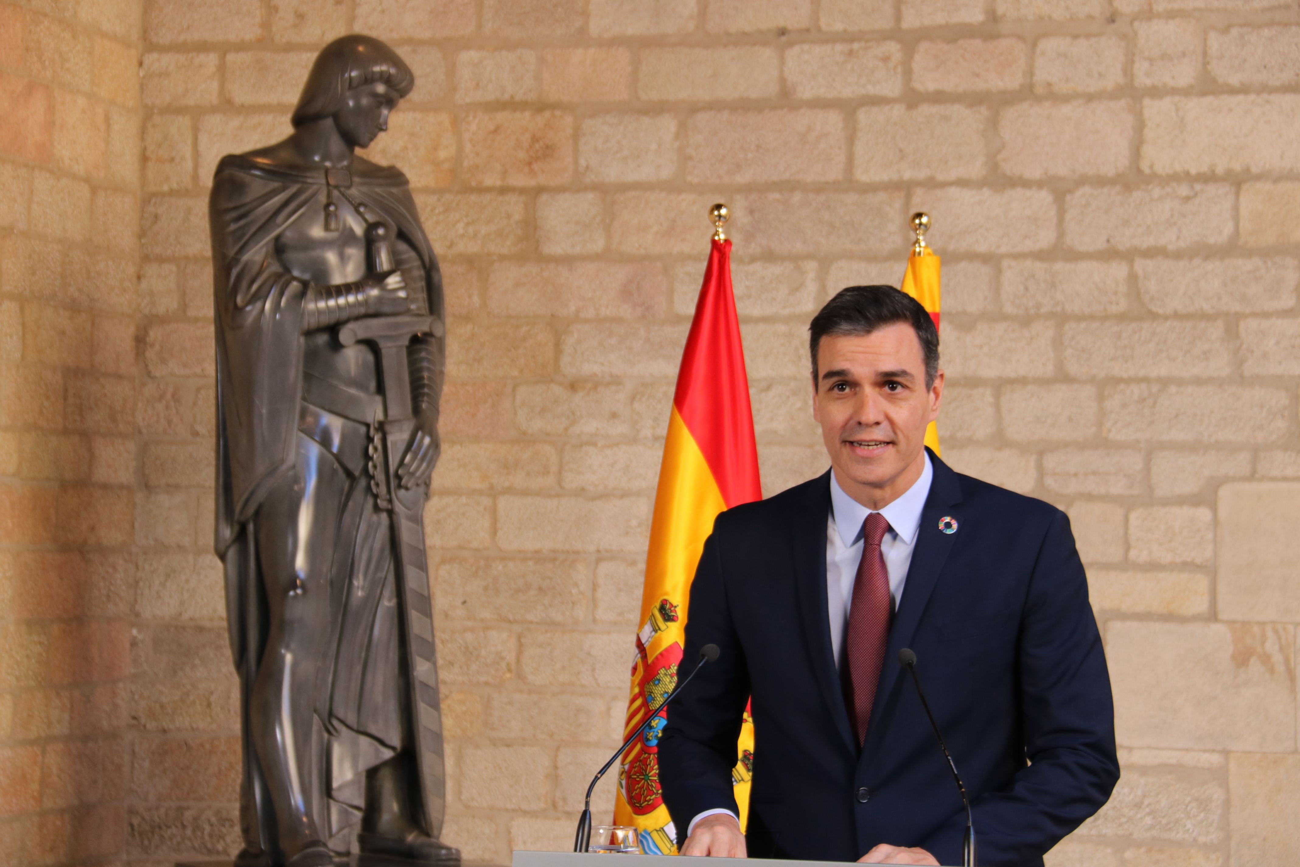 El president del Govern espanyol, Pedro Sánchez, al Palau de la Generalitat | ACN