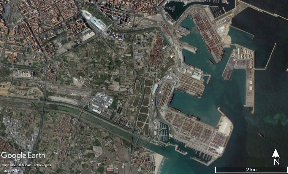 El Puerto de Valencia, en una imagen de mayo 2019 | Google Earth El Puerto de Valencia, en una imagen de mayo 2019 | Google Earth