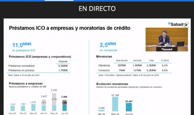 El consejero delegado del Banco Sabadell presenta los resultados del primer semestre