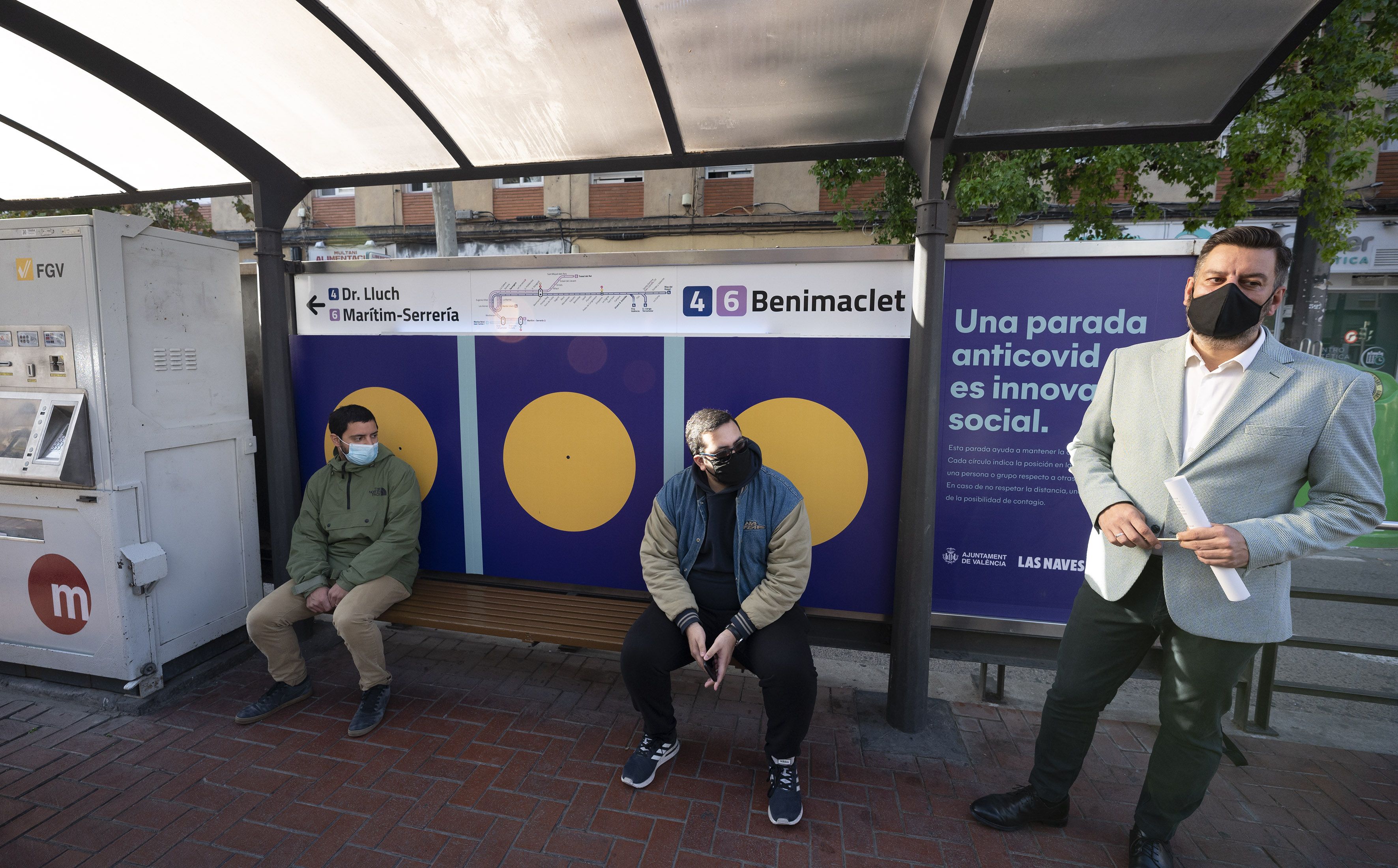 Parada de tramvia a València sensoritzada per protegir la distància de seguretat | Ajuntament de València Parada de tramvia a València sensoritzada per protegir la distància de seguretat | Ajuntament de València