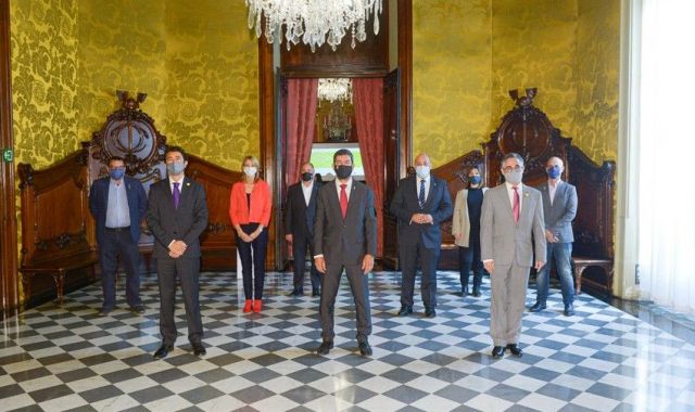 Les autoritats que han participat a la presentació de l'estudi sobre el Circuit de Catalunya i els polígons industrials de l'entorn | Cedida