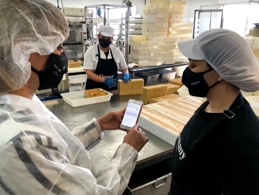 Trabajadores de la empresa leridana utilizando la app Controller | Berta Palacio Trabajadores de la empresa leridana utilizando la app Controller | Berta Palacio