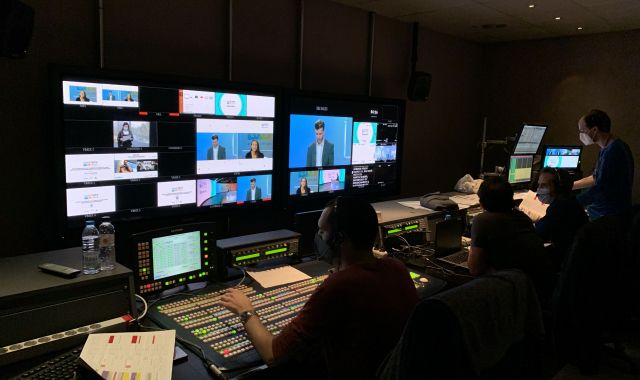 La sala de realització de l'Smart City Live, la fira sobre ciutats intel·ligents convertida en programa de televisió per la covid 19 | Cedida