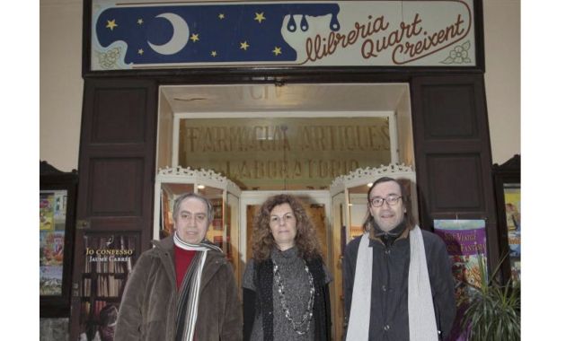 Els tres socis fundadors de la llibreria Quart Creixent | Cedida