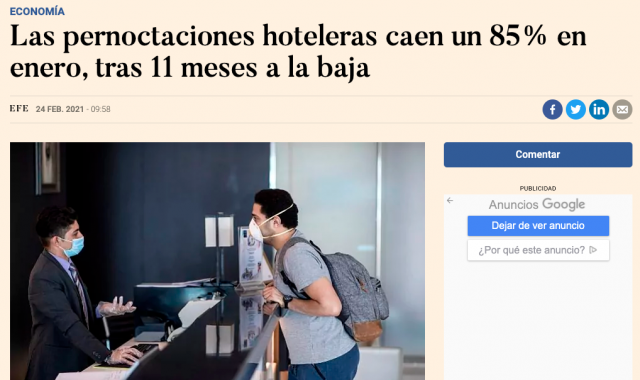 Expanión sobre les pernoctacions hoteleres