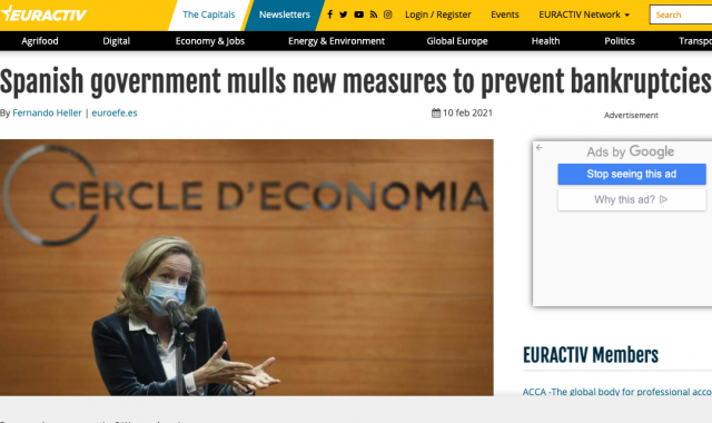 Euractive sobre les ajudes del govern espanyol
