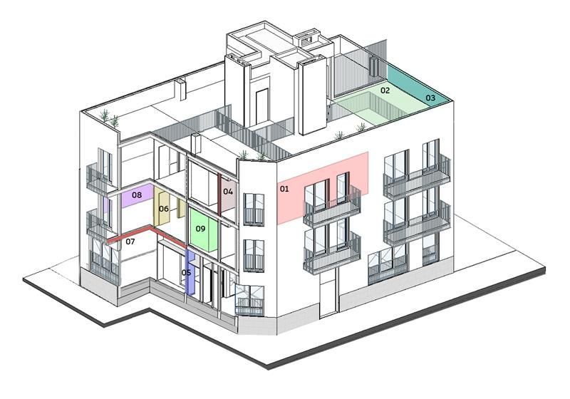 Model de BIM d'un edifici d'habitatges de 011h | Cedida