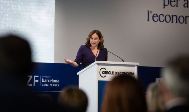 L'alcaldessa de Barcelona, Ada Colau, durant la seva intervenció al Cercle d'Economia | Europa Press