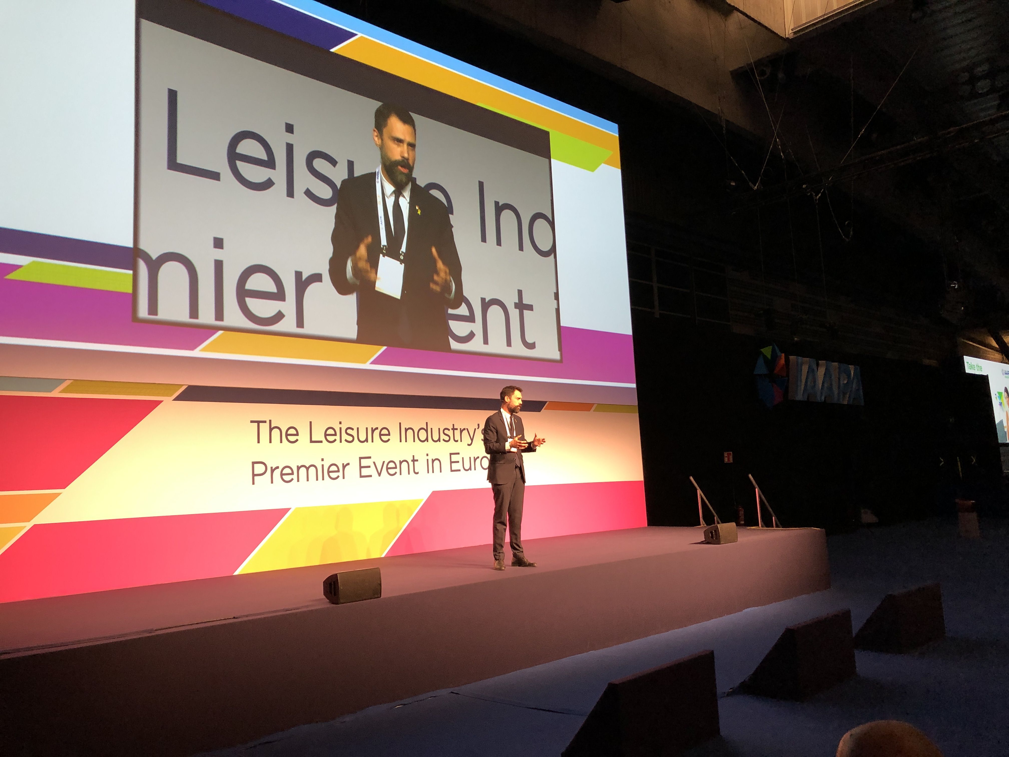 El consejero de empresa y Trabajo, Roger Torrente, durante Expo Europe 2021 | Cedida El consejero de empresa y Trabajo, Roger Torrente, durante Expo Europe 2021 | Cedida