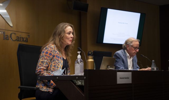 Boetzkes durant la seva ponència a la Fundació 'La Caixa', acompanyada de Josep Ramoneda | Cedida