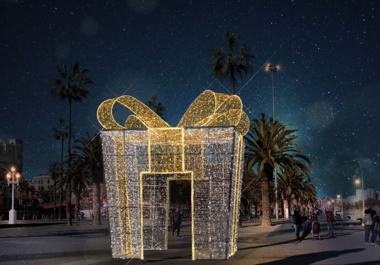 Part de l'espectacle de l'enllumenat de Nadal del Port de Barcelona | Cedida Part de l'espectacle de l'enllumenat de Nadal del Port de Barcelona | Cedida
