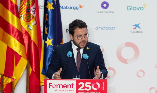 El president de la Generalitat, Pere Aragonès, al 250 aniversari de Foment del Trebal | EP