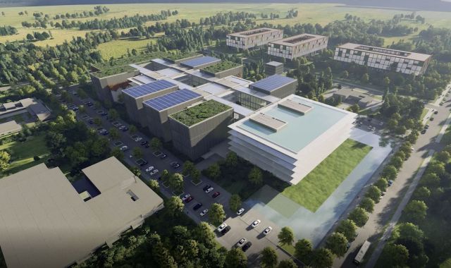 Render del projecte del D-hub Òdena, amb un hyperscale datacenter com a motor del campus 