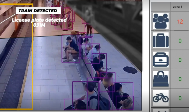Exemple d'informació detectada amb visió artificial a una estació de tren | Cedida