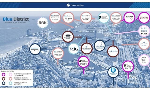 Mapa del Blue District, l’ecosistema innovador del Port de Barcelona