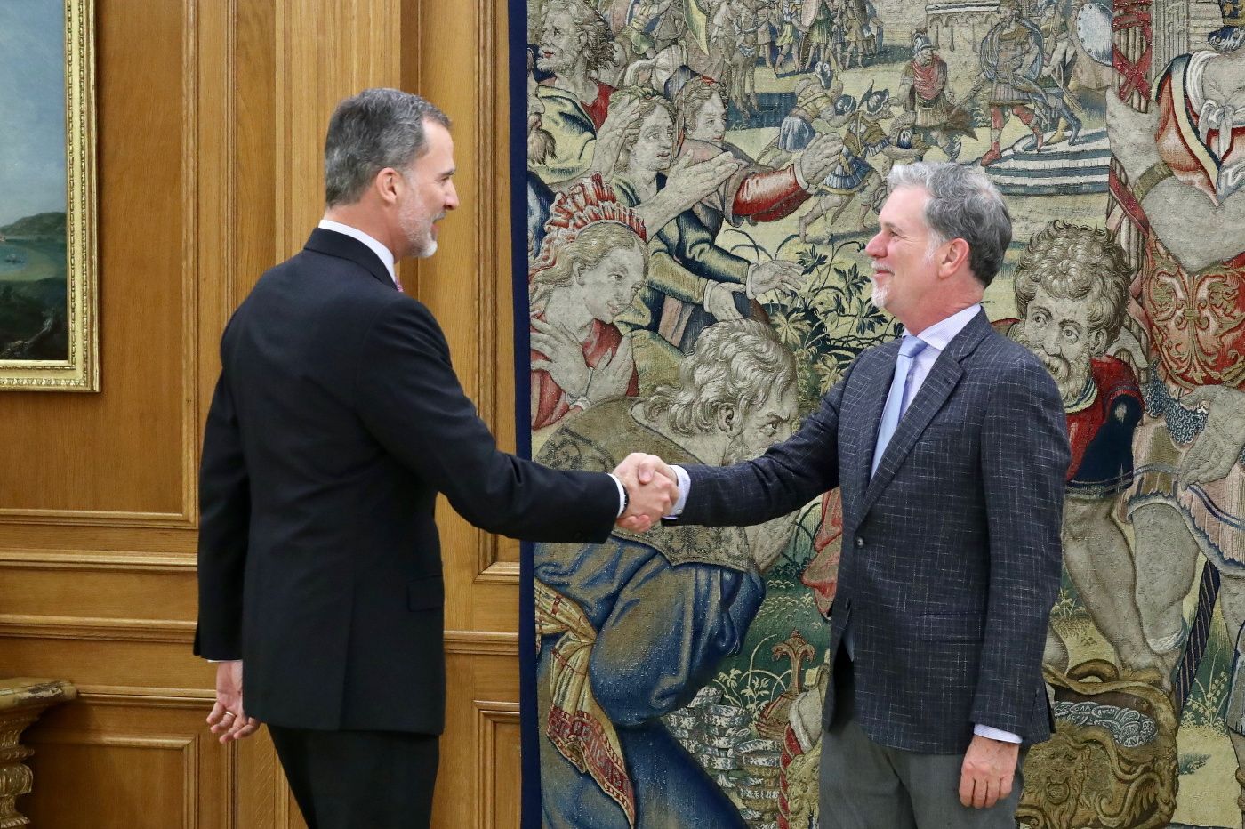 El CEO i fundador de Netflix, Reed Hastings, rebut pel cap de l'Estat espanyol, el rei Felip VI | EP El CEO i fundador de Netflix, Reed Hastings, rebut pel cap de l'Estat espanyol, el rei Felip VI | EP
