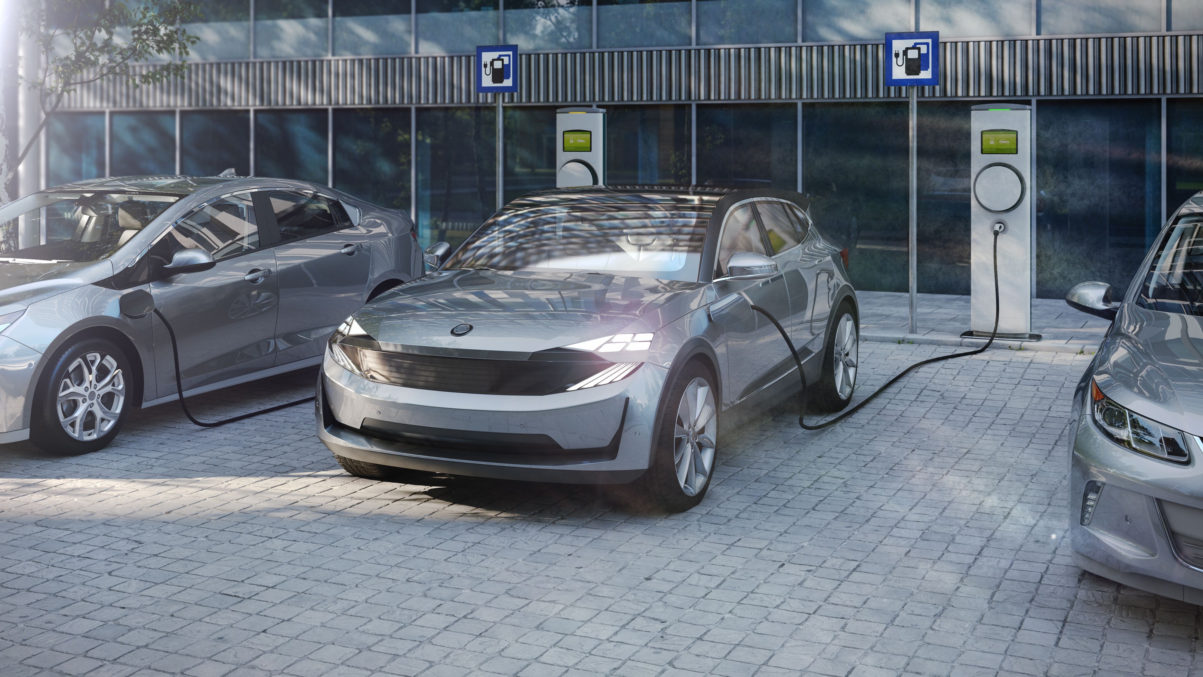 Un aparcamiento con carga para el vehículo eléctrico | iStock