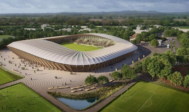 El Eco Park, que acogerá al equipo Forest Green Rovers de la Cuarta División de Inglaterra, será el primer estadio de madera del mundo | Getty Images