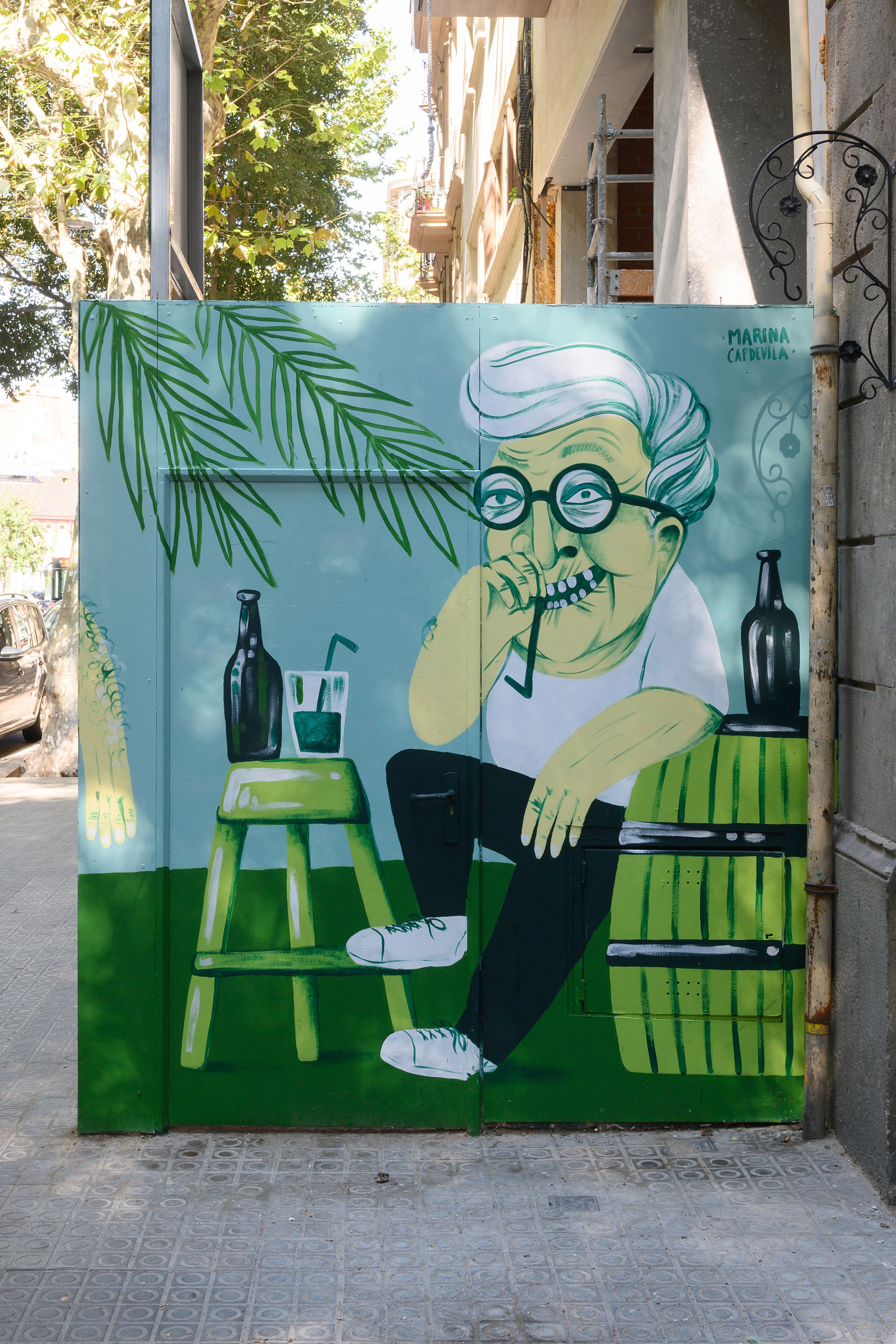 Obra de la ilustradora y muralista catalana Marina Capdevila i Papió en un muro de obra de Nuñez i Navarro | Cedida Obra de la ilustradora y muralista catalana Marina Capdevila i Papió en un muro de obra de Nuñez i Navarro | Cedida