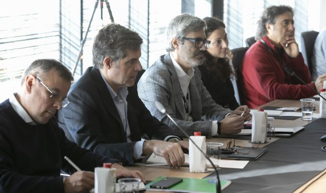 De izquierda a derecha, Carles Miranda (Acció), Toni Liria (Cellnex), Jordi Rodríguez (Leitat), Mar Masulli (Bitmetrics) y Jaume Rey (Nexiona) en un momento del debate | Marc Llibre