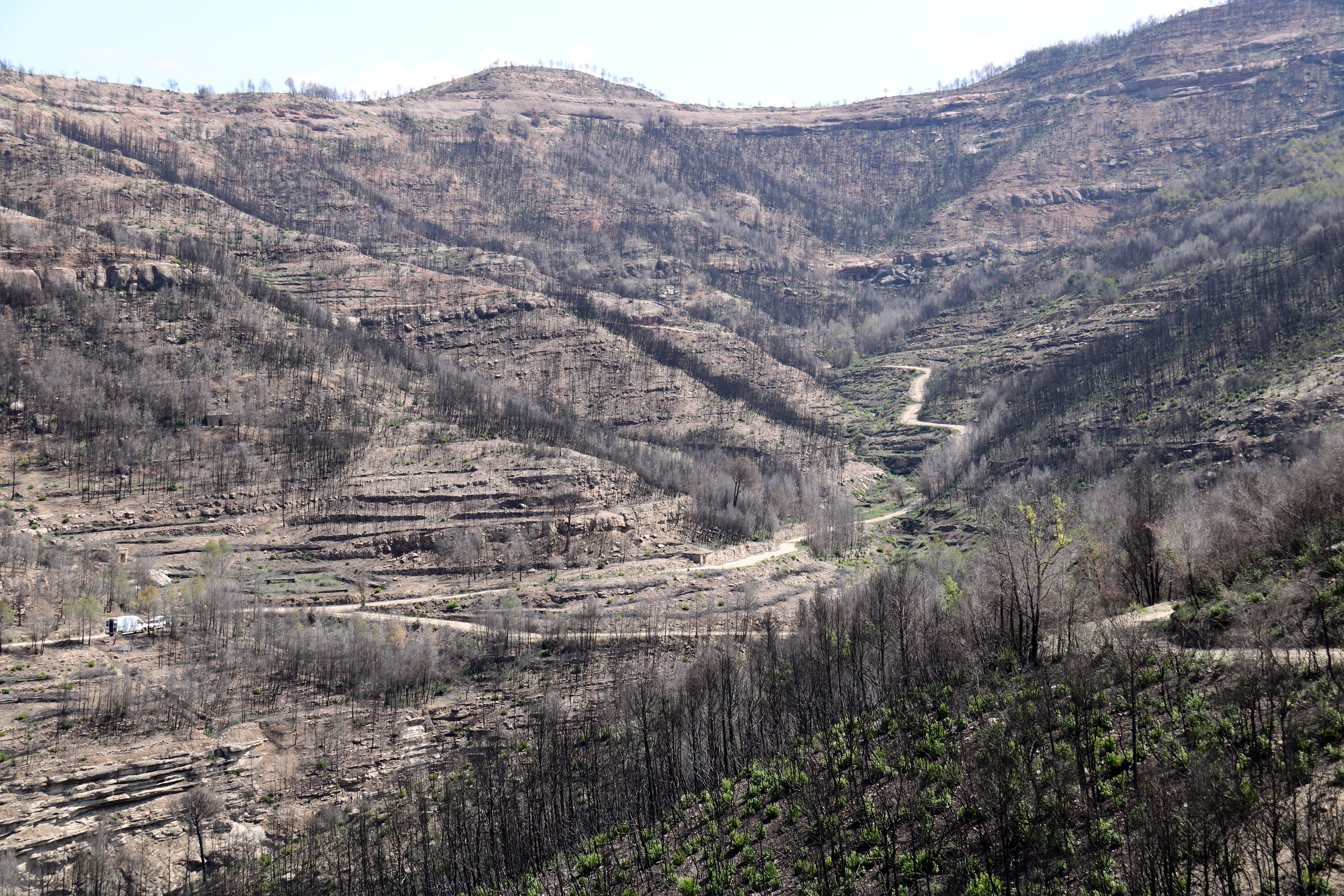 Una de les finques cremades pel foc del Pont de Vilomara i Rocafort | ACN Una de les finques cremades pel foc del Pont de Vilomara i Rocafort | ACN
