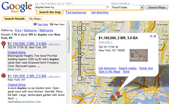 Google Maps en el año 2005