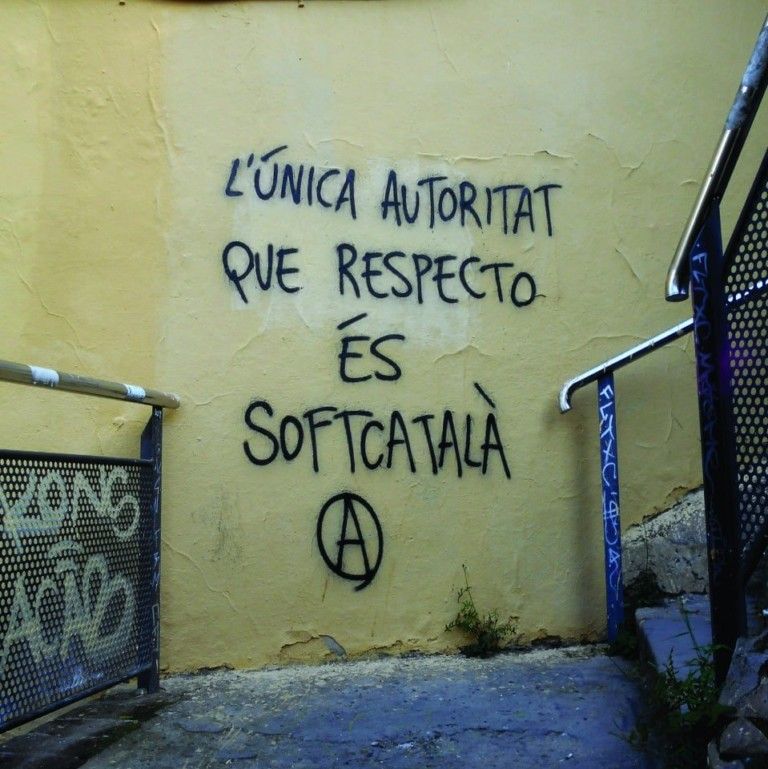 Pintada dedicada a Softcatalà | Cedida