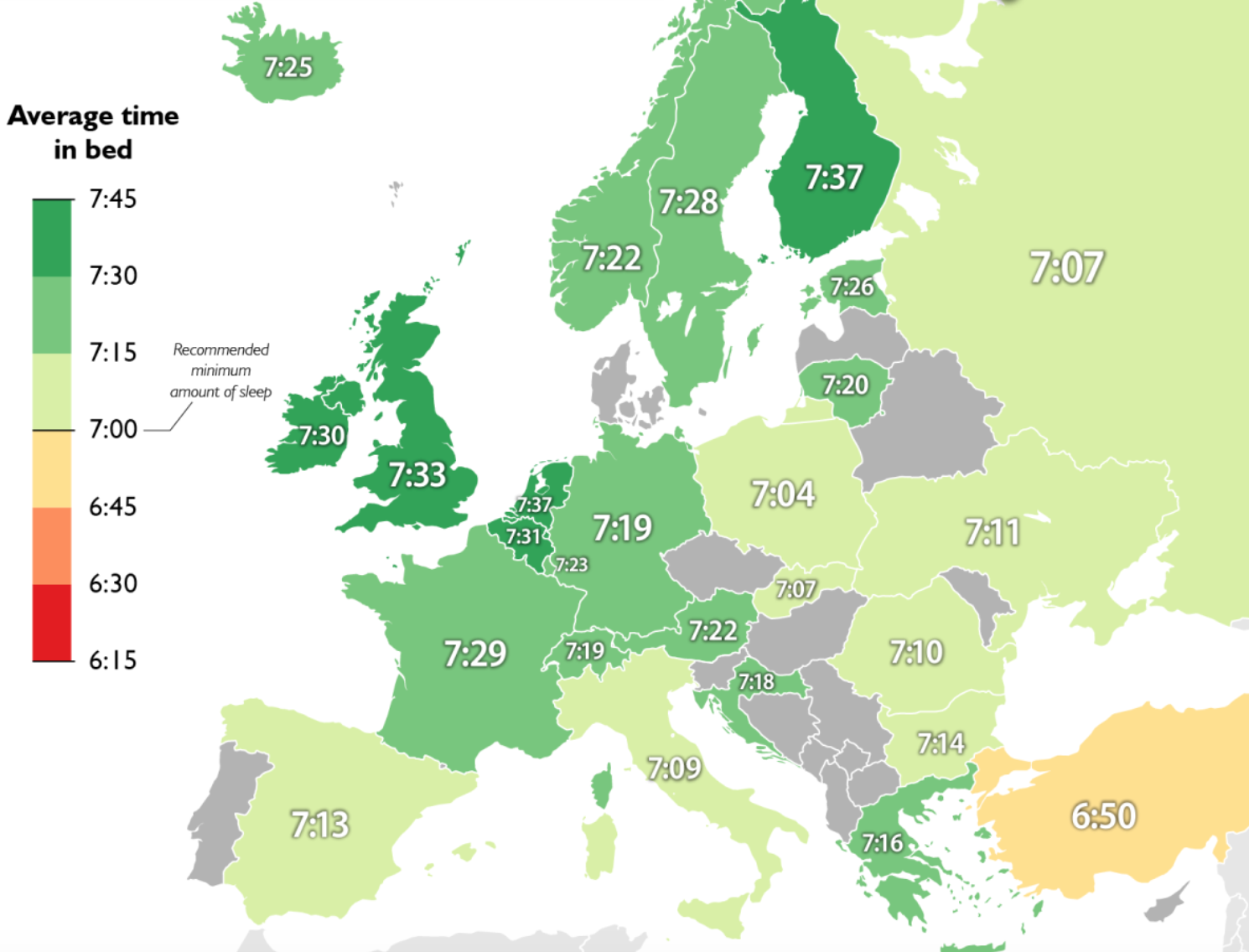 Mapa de les hores de son a Europa | Landgeist