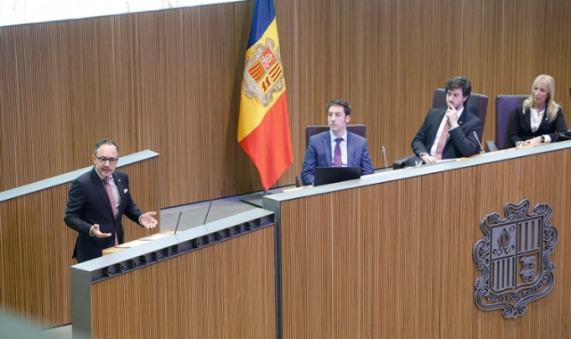 El cap de Govern d'Andorra, Xavier Espot, durant la seva intervenció | Govern d'Andorra