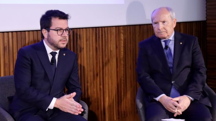 Los expresidentes, Pere Aragonès y José Montilla | ACN
