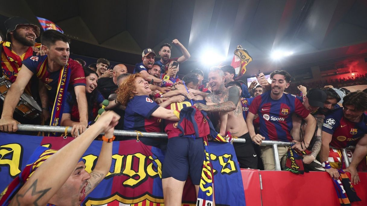 Celebració del Barça contra el Madrid durant la final de la Copa del Rei | EP Celebració del Barça contra el Madrid durant la final de la Copa del Rei | EP
