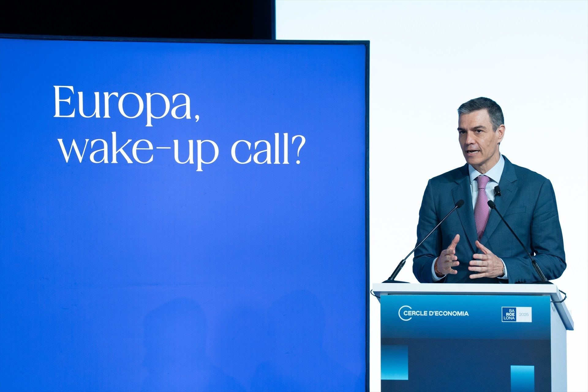 Pedro Sánchez, durante el discuro de inauguración de la 40ª Reunió del Cercle d'Economia | Europa Press Pedro Sánchez, durante el discuro de inauguración de la 40ª Reunió del Cercle d'Economia | Europa Press