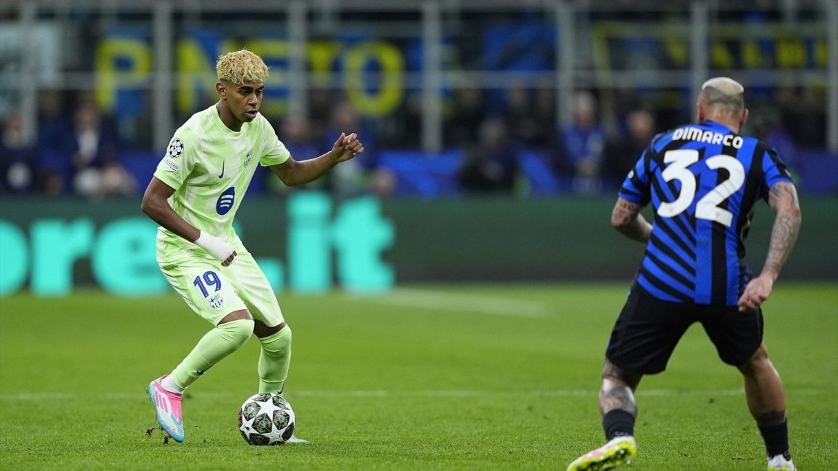 Lamine Yamal durant el partit de la Champions League | EP Lamine Yamal durant el partit de la Champions League | EP