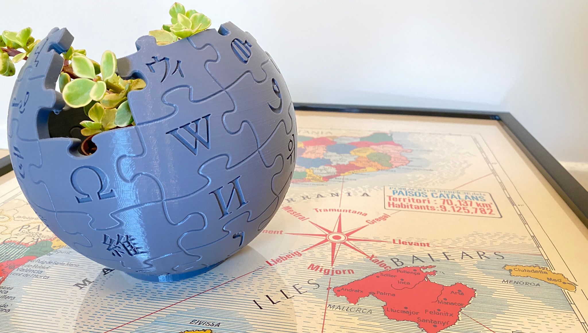 Wikibola de la Wikipedia impresa en 3D | Xavier Dengra / Wikimedia Commons / CC BY-SA-4.0