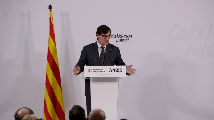 El president de la Generalitat, Salvador Illa, durant la presentació del pla 'Catalunya Lidera | ACN