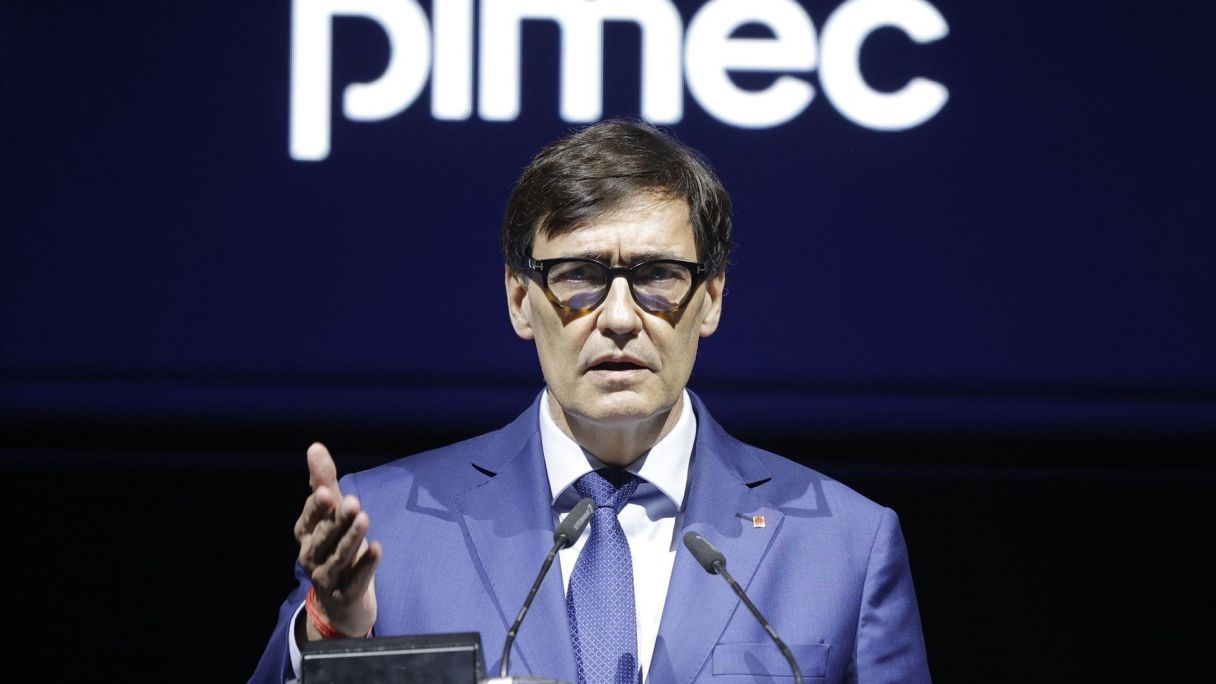 El president de la Generalitat, Salvador Illa, durant la gala dels Premis Pimec | Europa Press El president de la Generalitat, Salvador Illa, durant la gala dels Premis Pimec | Europa Press