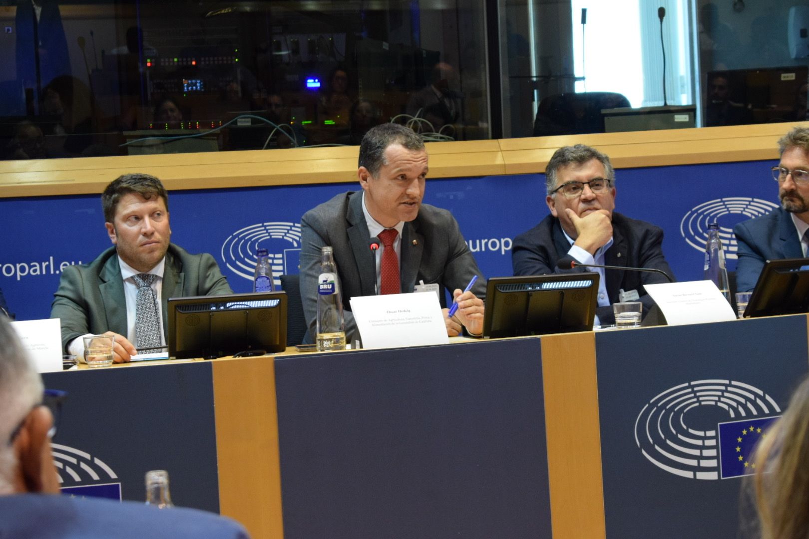 El conseller Ordeig durant la seva intervenció en la sessió sobre el futur de la pesca al Mediterrani que ha tingut lloc al Parlament Europeu | Cedida El conseller Ordeig durant la seva intervenció en la sessió sobre el futur de la pesca al Mediterrani que ha tingut lloc al Parlament Europeu | Cedida