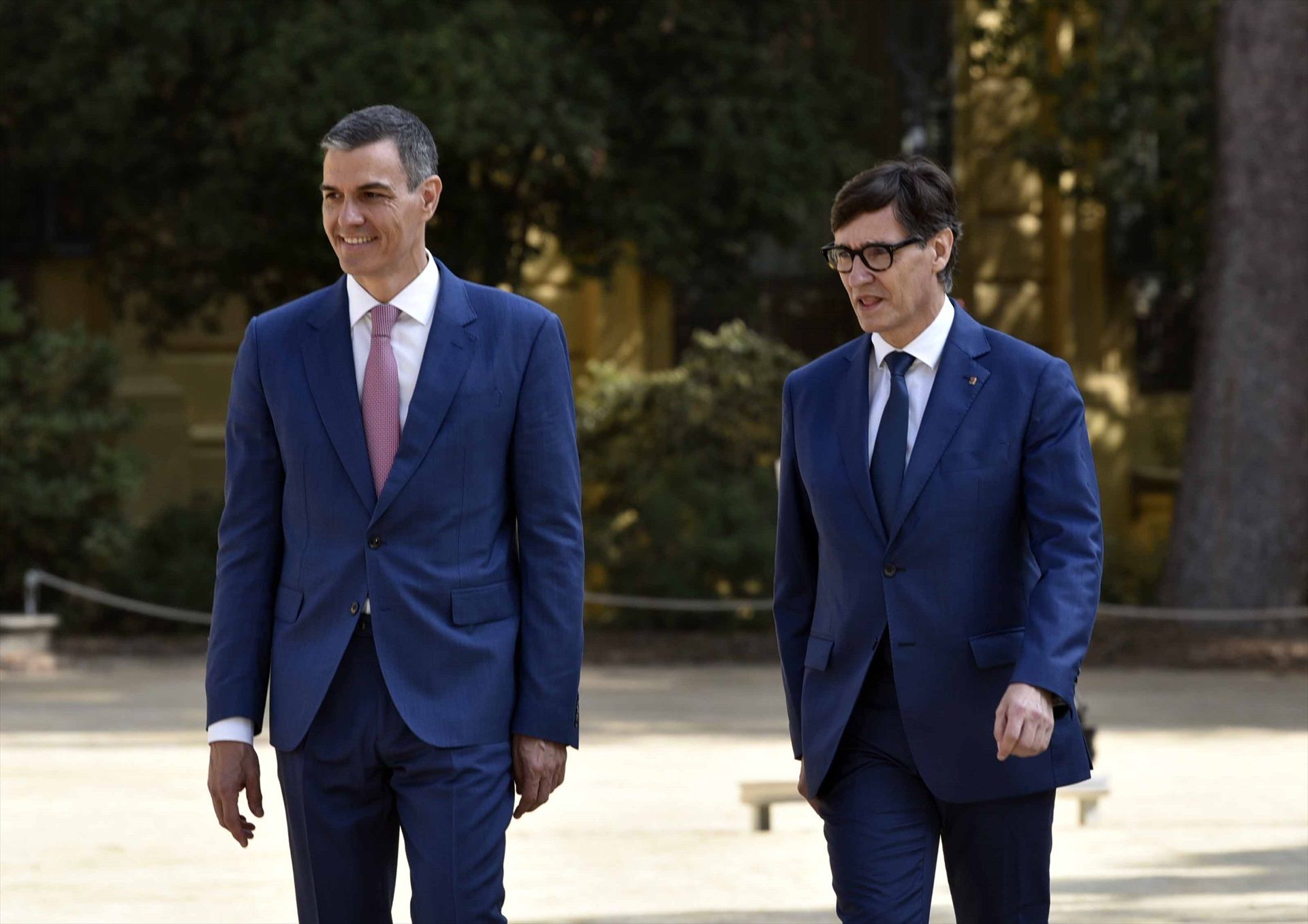 El president del govern espanyol, Pedro Sánchez, amb el president de la Generalitat, Salvador Illa | Europa Press
