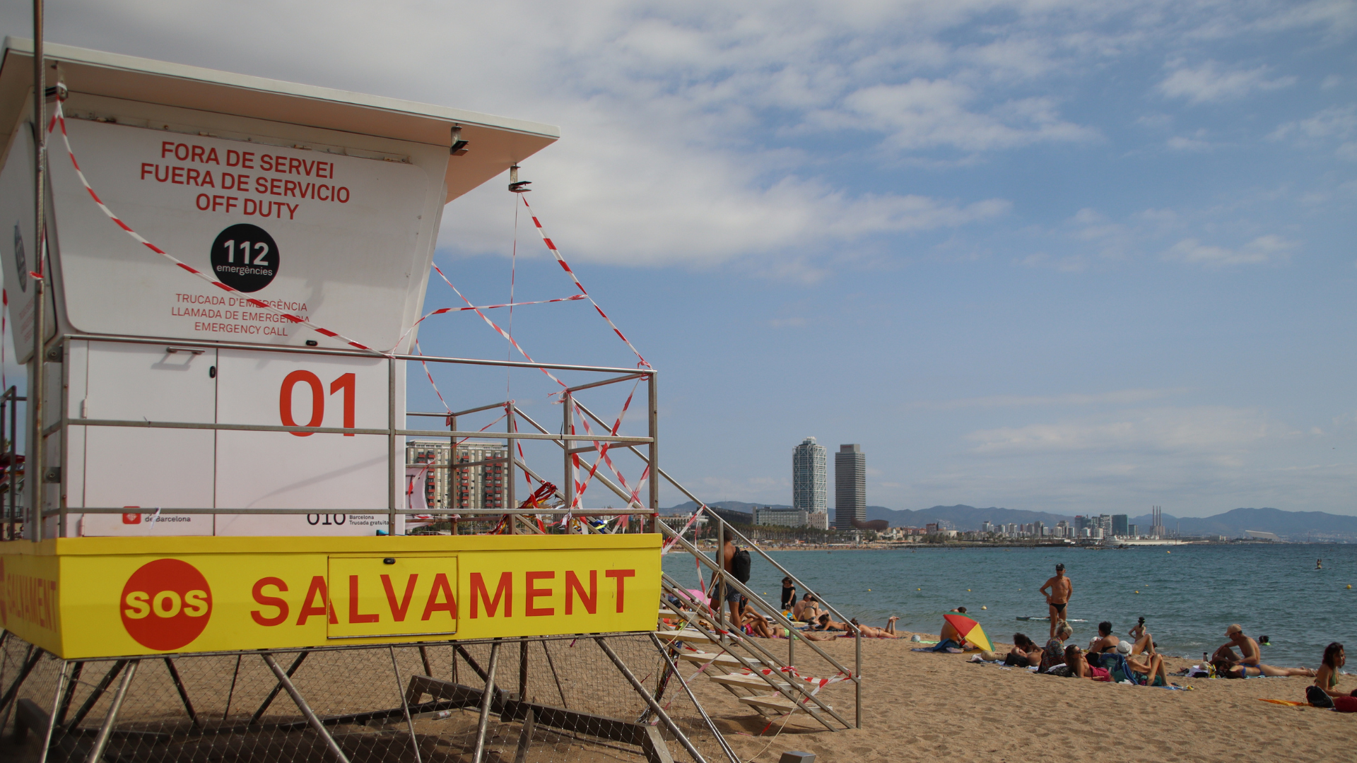 La torre 1 de vigilancia de los socorristas, fuera de servicio con motivo de la huelga | ACN